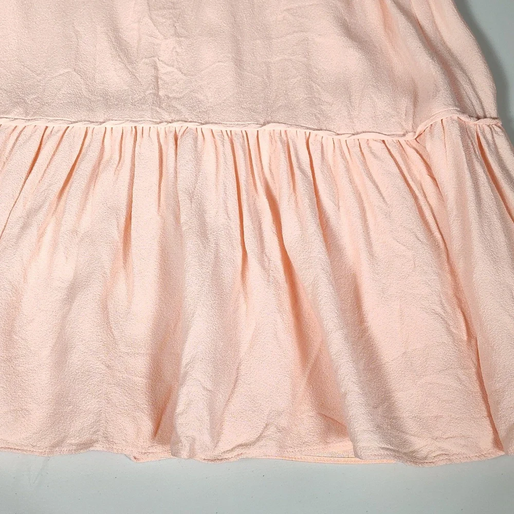 J. Crew Point Sur blush v-neck ruffle hem flutter‎ sleeve midi dress 10